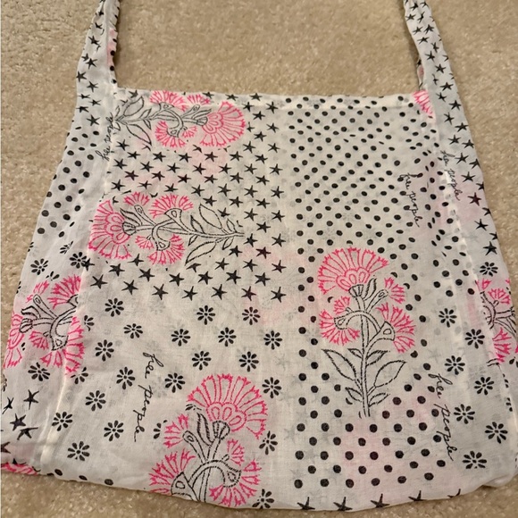 FREE PEOLE Floral and Polka Dot Reusable Shoulder/Crossbody Bag 15X15 - Picture 1 of 4
